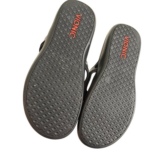 Vionic Womens Tide Black Leather Orthopedic Sandals Comfortable Arch Support - Picture 6 of 6